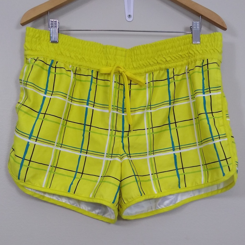 O'rageous Yellow Plaid Athletic Shorts sz 2XL